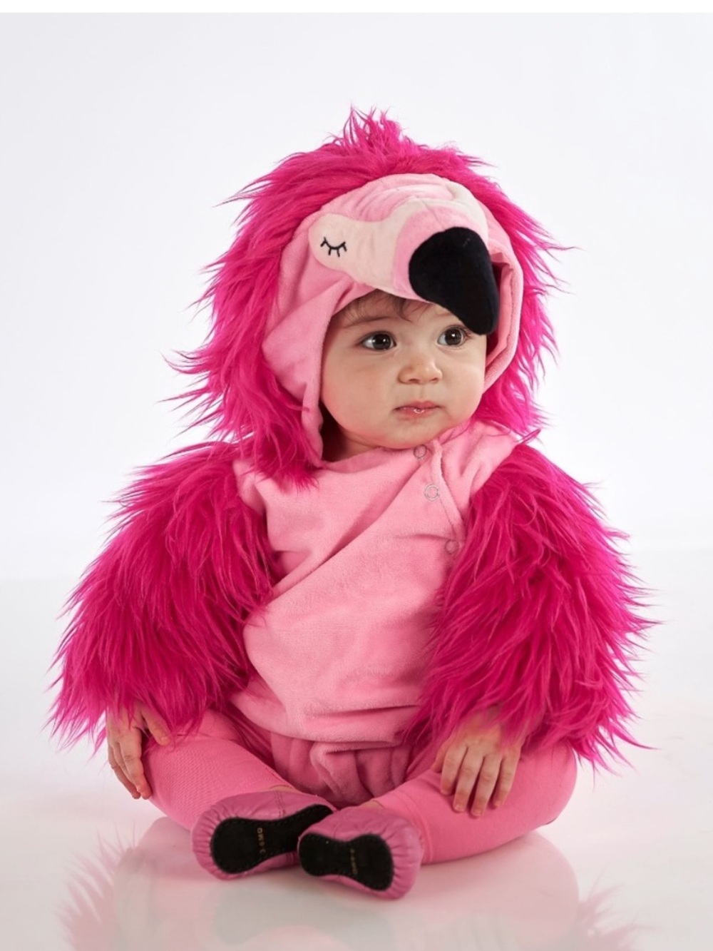 Like New! Pottery Barn Kids Pink Flamingo Hooded One-Piece Costume 12-24 Months